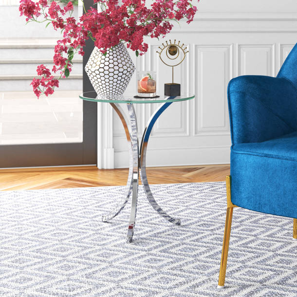 Wade Logan® Ghita Glass Pedestal End Table & Reviews Wayfair